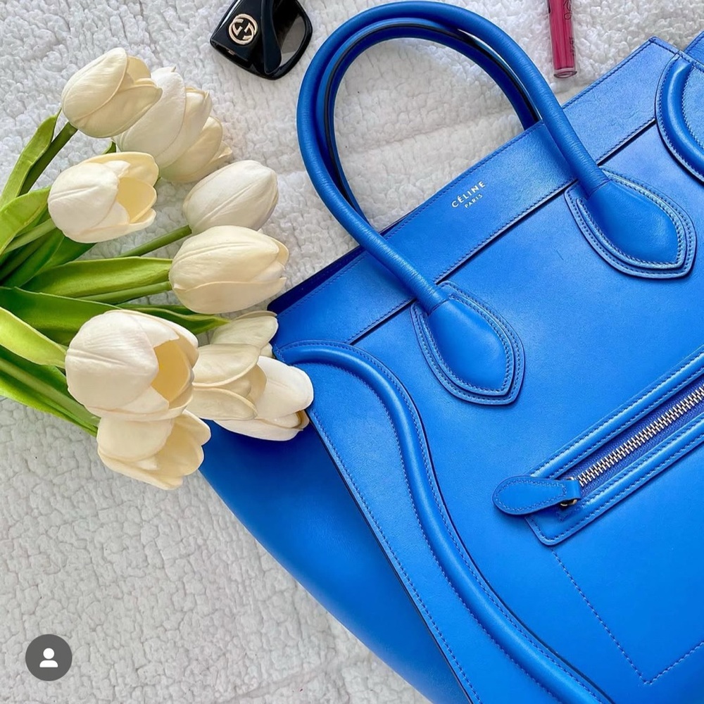 Celine Palmelato Mini Luggage Electric Blue - Picture 2 of 14